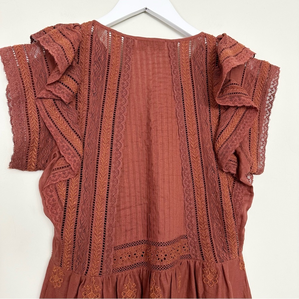 Sea NY Sophie Lace Tunic Ruffle Embroidered Dress - Picture 8 of 13